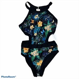 Holipick Women's One Piece Swimsuit Cutout High Neck Tummy Control NWT